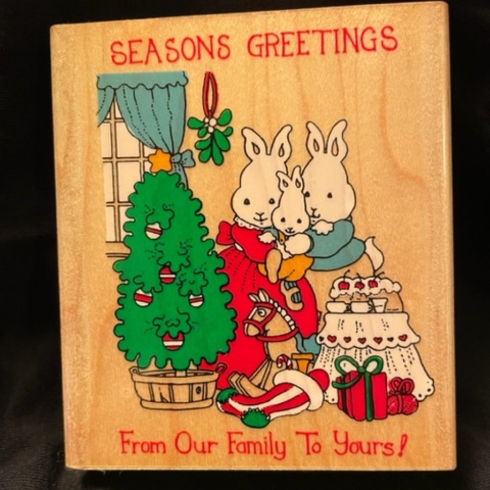 1995  Inkadinkado Stamp The O'Hares Seasons Greeting from our family to yours